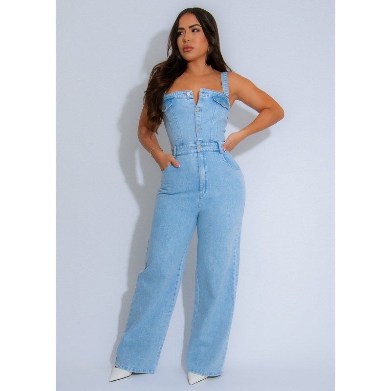 Rebel Utility Jumpsuit Light Denim