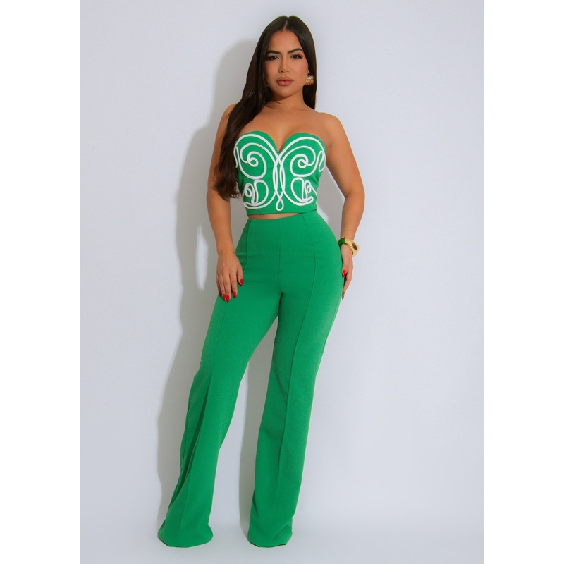 Regal Muse Pant Set Green