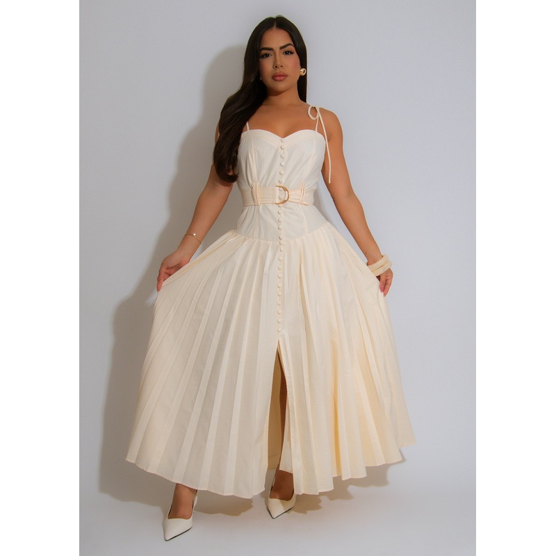 Timeless Grace Midi Dress Yellow