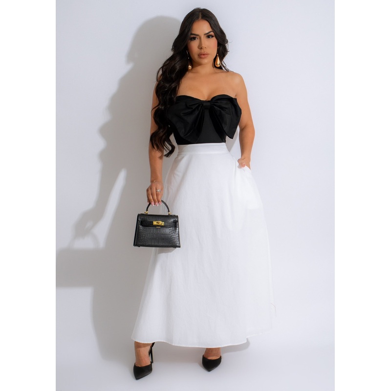 Under The Bow Maxi Dress White