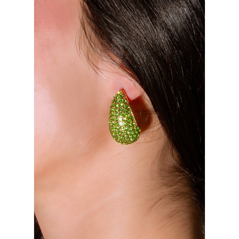 Crystal Ember Earrings Green