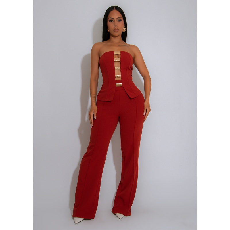 Ember Edge Pant Set Brown