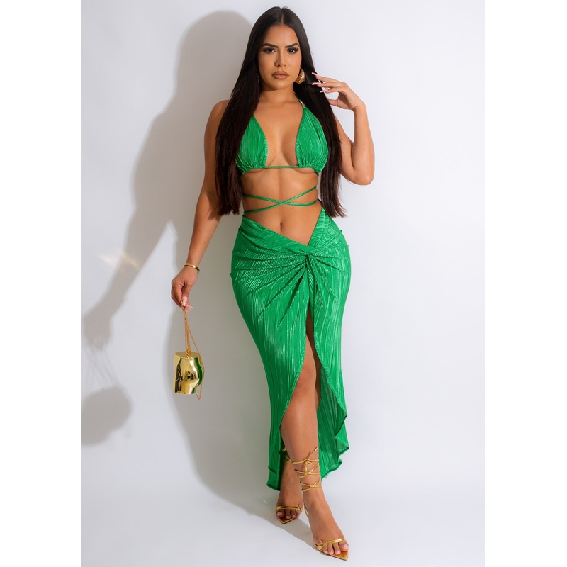 Love in The Air Skirt Set Green