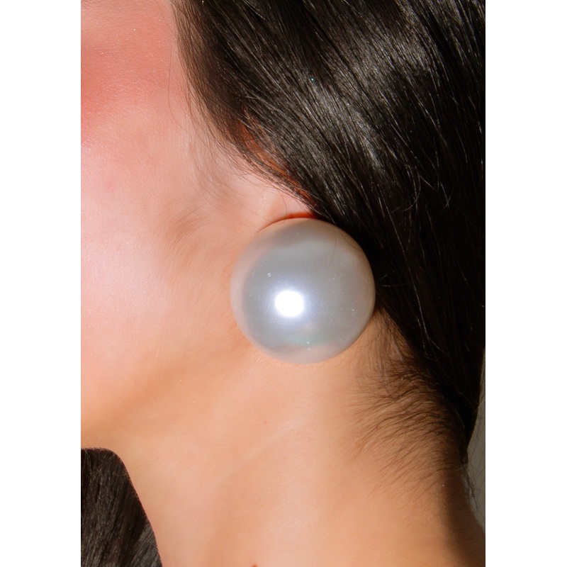 Luxe Orb Earrings White