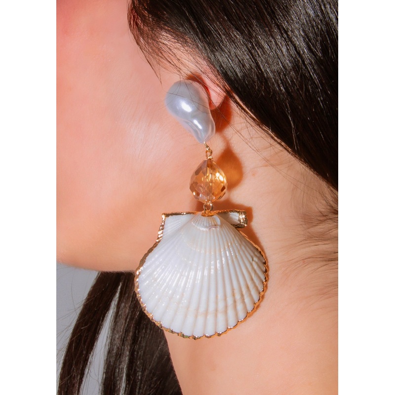 Oceana Drop Earrings White