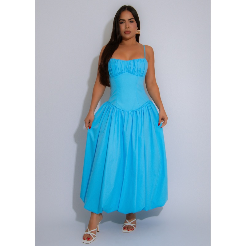 Perfectly Polished Midi Dress Blue