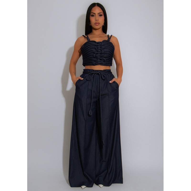 Tidebound Twine Pant Set Dark Denim