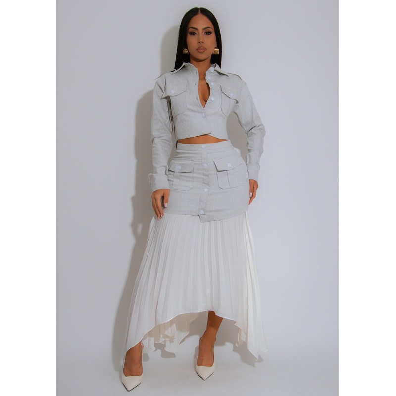 Urban Grace Skirt Set Grey