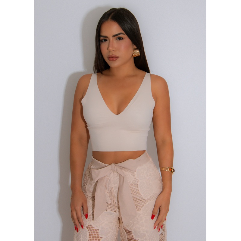 Vera Contour Crop Top Nude