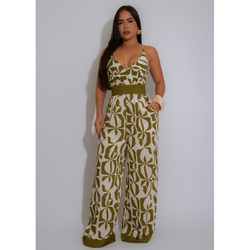 Weekend Away Jumpsuit Green
