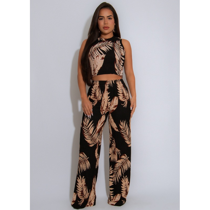 Lift Me Up Pant Set Black Nude