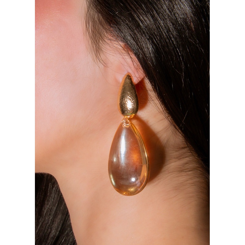 Lustre Drop Earrings Brown