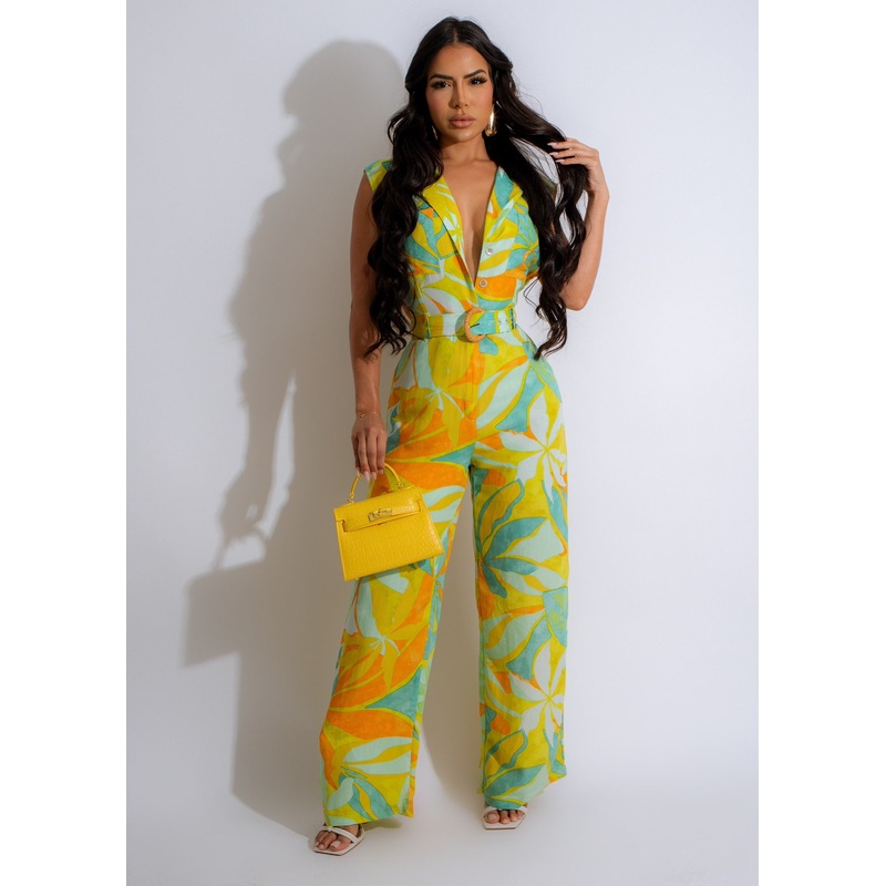 Tropical Brezze Jumpsuit Green