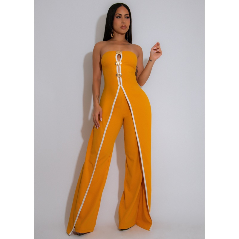 Vibe Check Jumpsuit Yellow