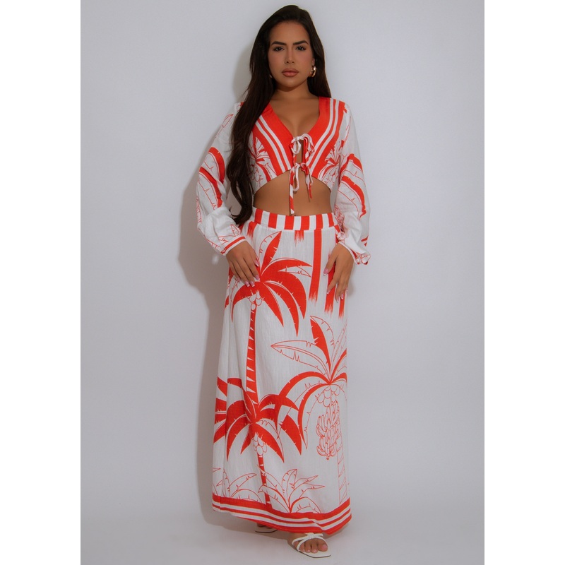 Coastal Ritual Skirt Set Orange