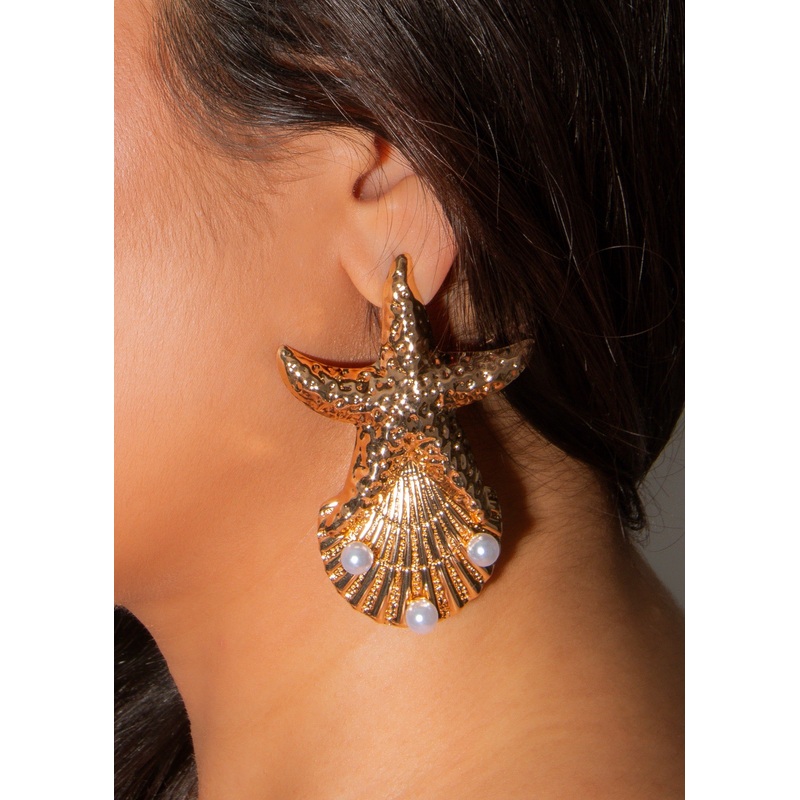 Coastal Royalty Earrings Gold