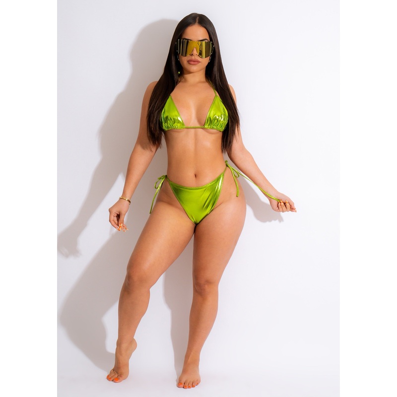 I'm A Flame Metallic Bikini Green