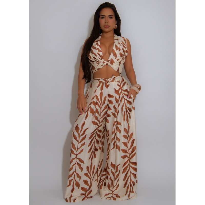 Savanna Stroll Pant Set Brown