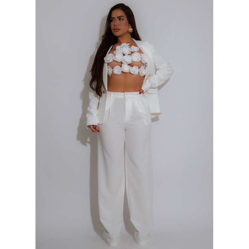 Sharp Code Pant White