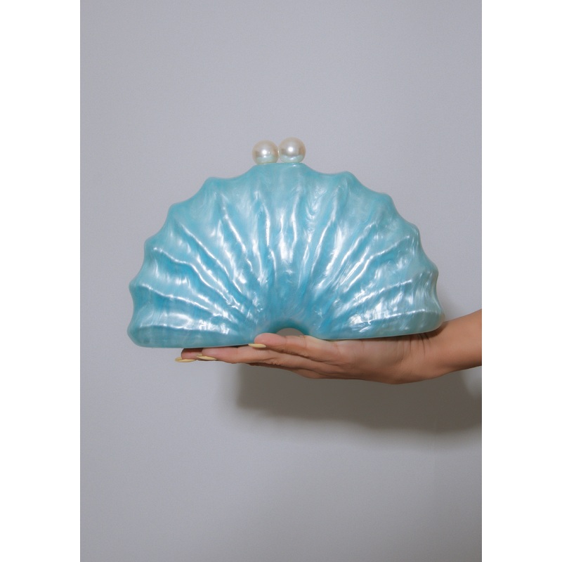 The Pearl Tide Clutch Blue