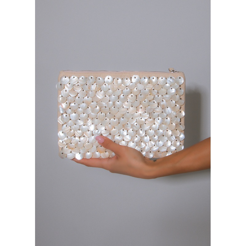 Tidal Edit Mother of Pearl Clutch Nude