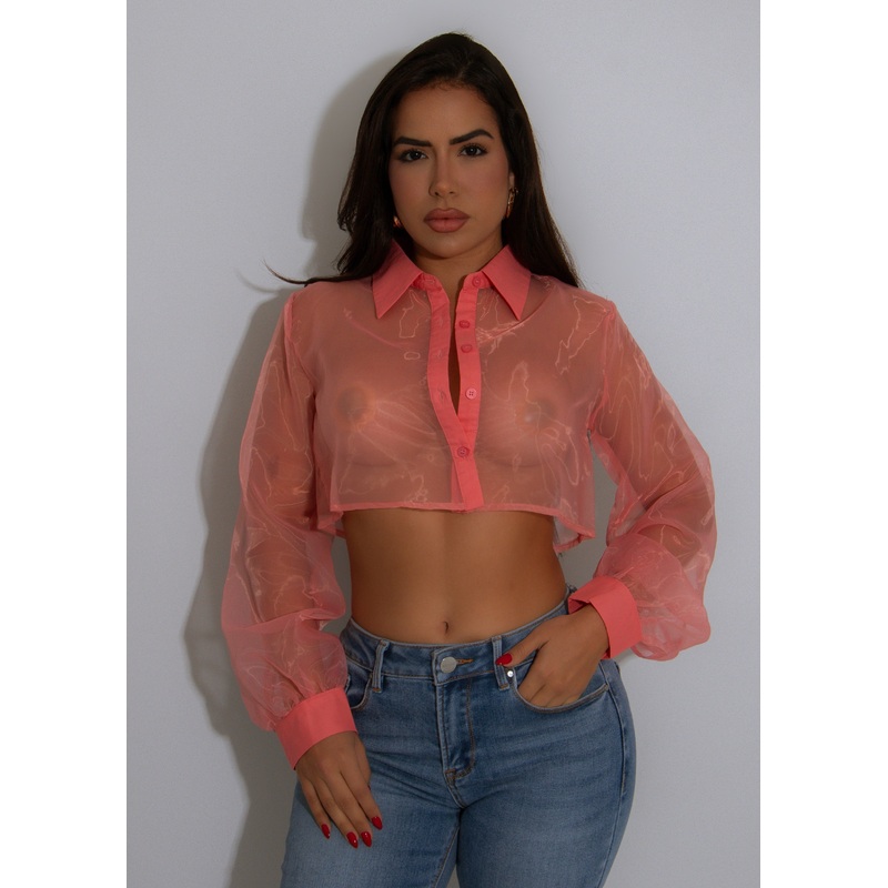 Glass Pop Crop Top Orange