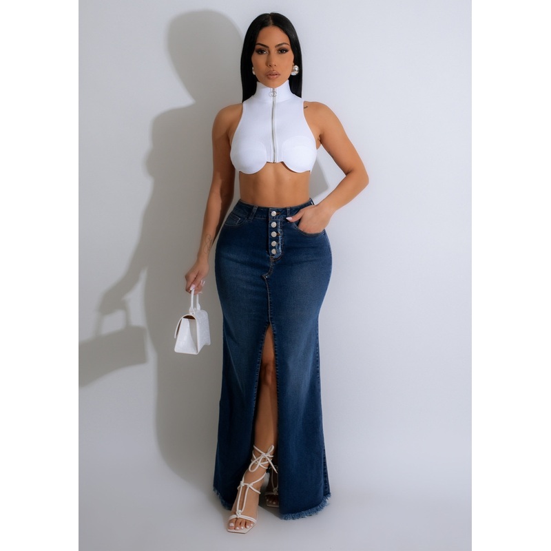 Midnight Rain Denim Skirt