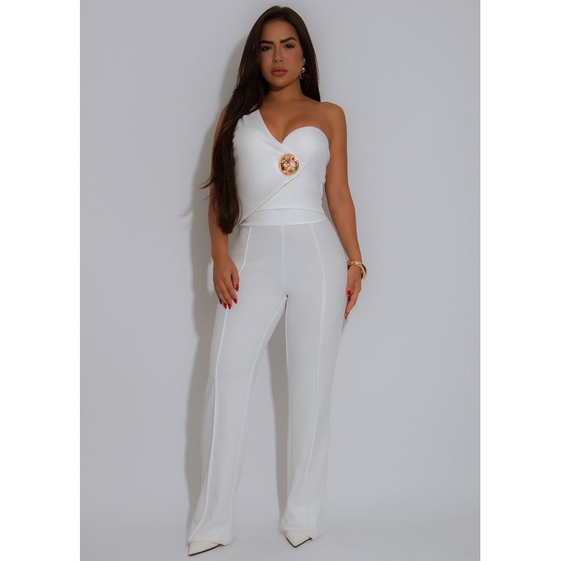 Sculpted Ease Pant Set White