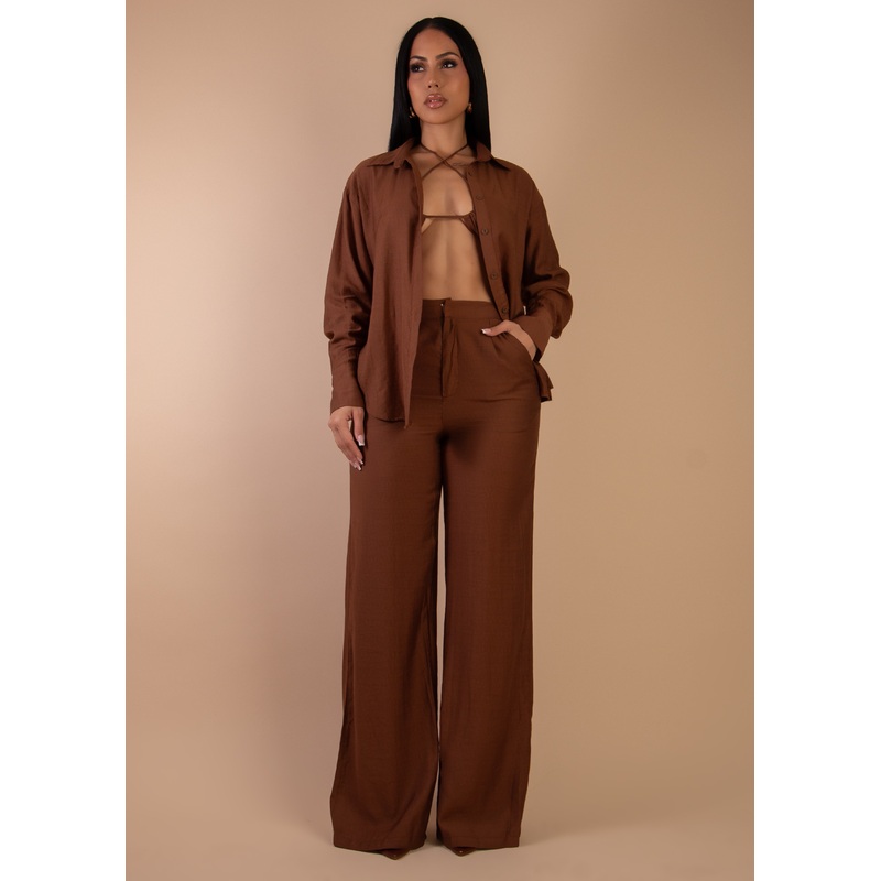 Starling Stroll Pant Set Brown