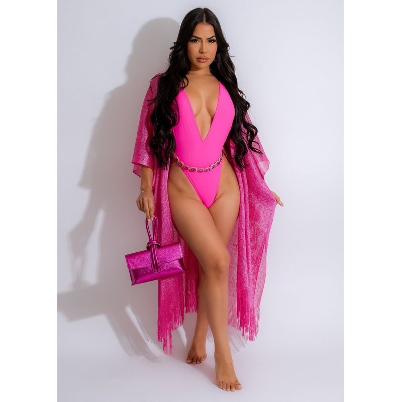 Summer Moves Rhinestones Swimsuit Pink