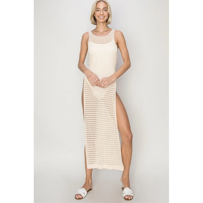 HYFVE Crochet Backless Cover Up Dress