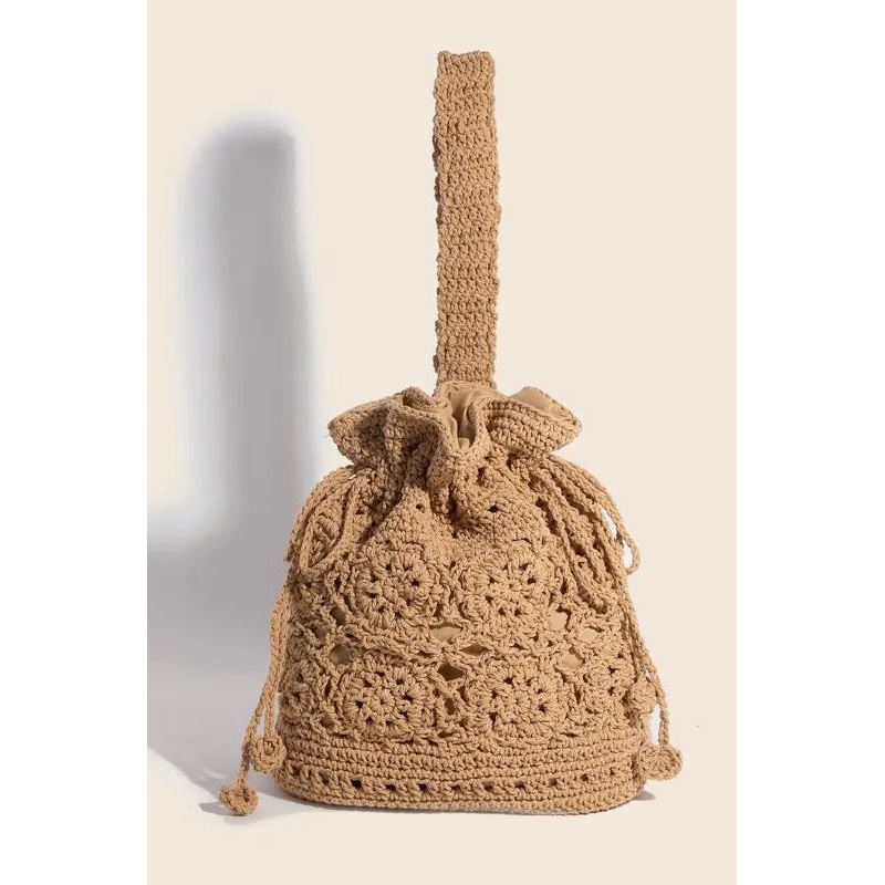 Intricate Braided Single Strap Drawstring Bag