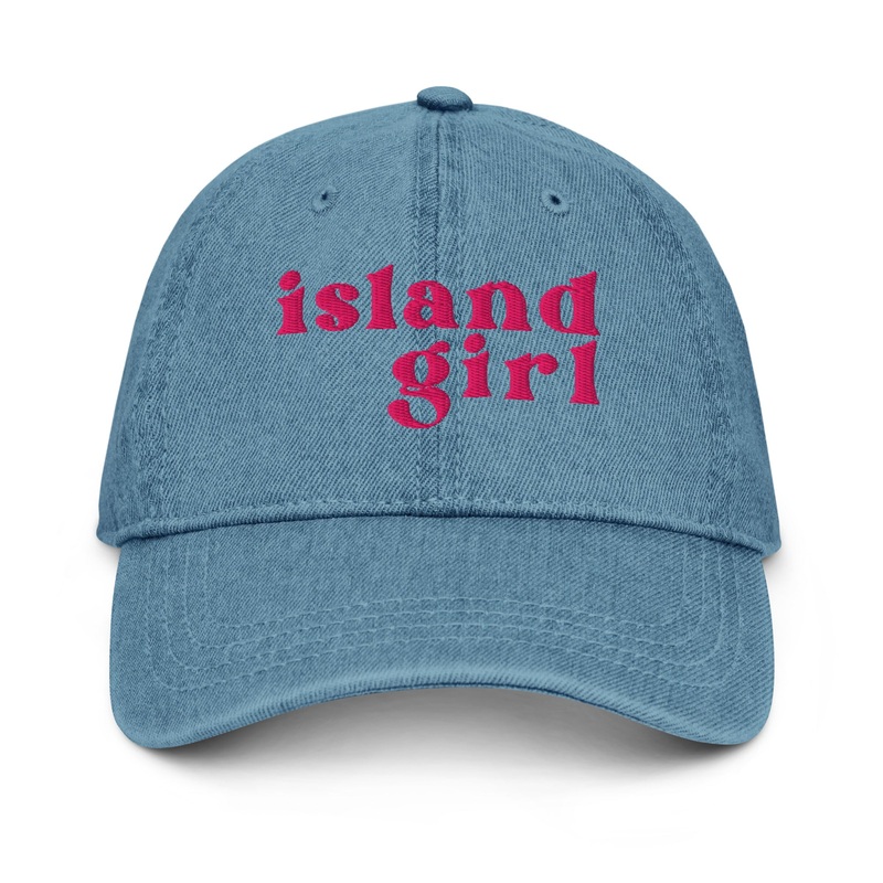 Island Girl Denim Hat - Pink