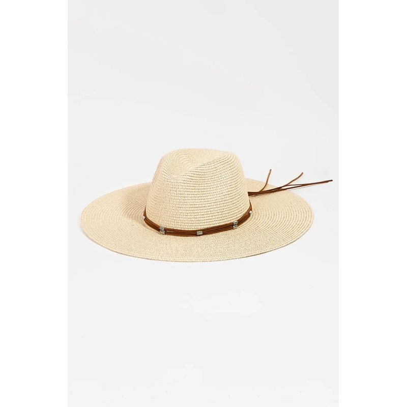 Rope Strap Wide Brim Weave Hat
