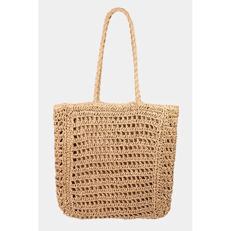 Straw Braided Beach Tote Bag
