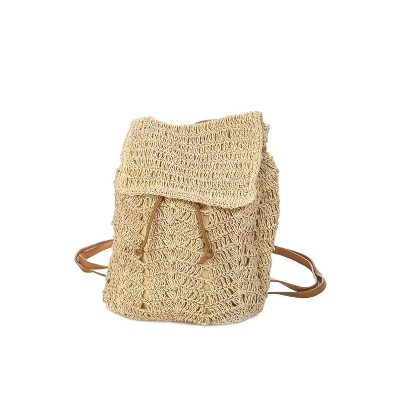 Straw Braided Fashion Backpack