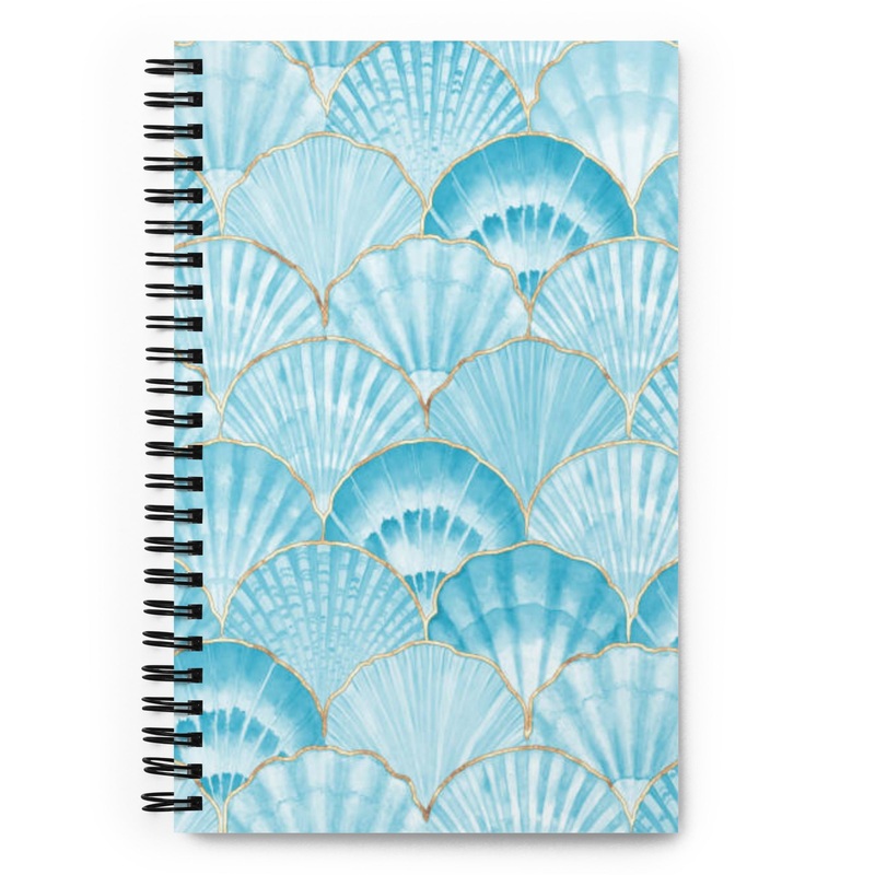 Teal Shells Spiral notebook