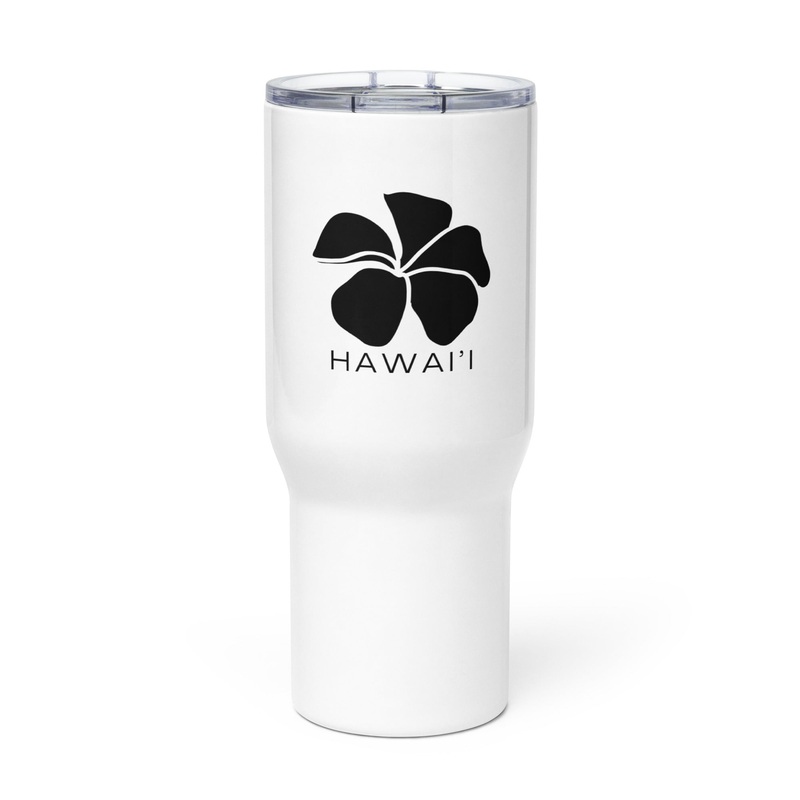 Travel mug with a handle - Plumeria Hawaii