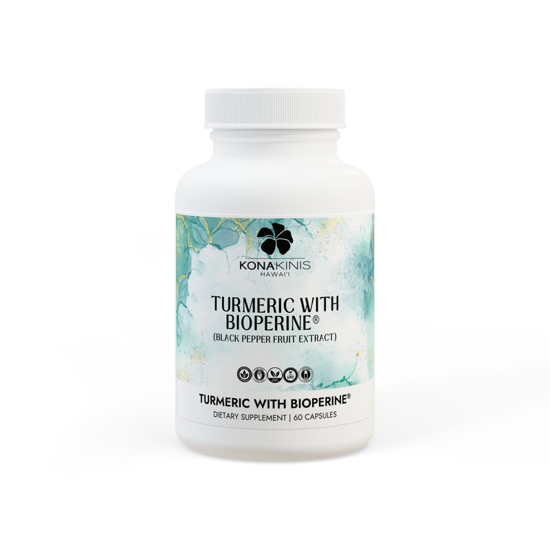 Turmeric with BioPerine (Black Pepper Fruit Extract) Supplement (60 Capsules)
