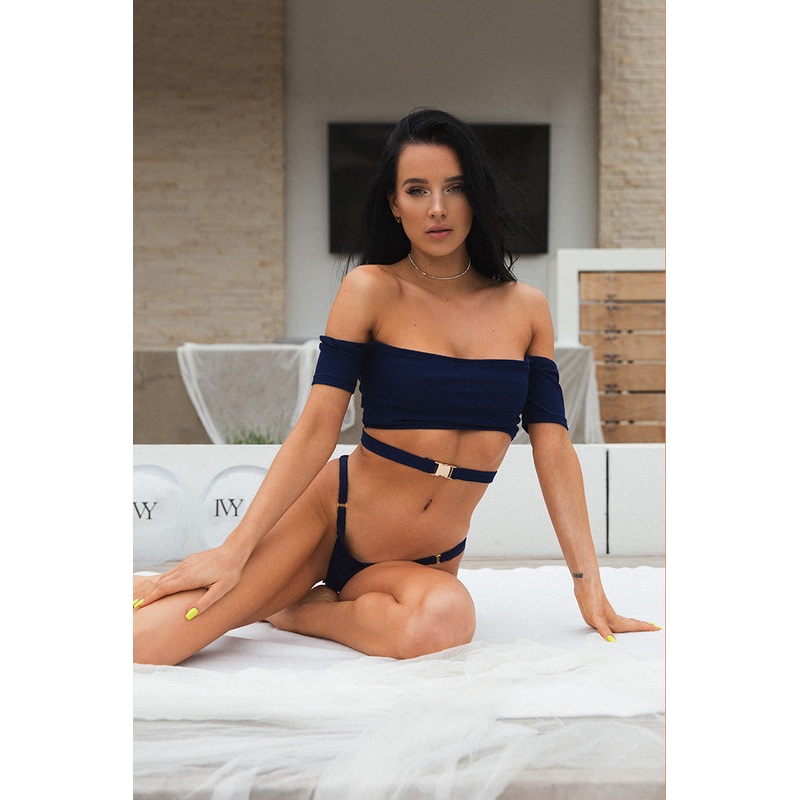 Cassia Off Shoulder in Blue Top