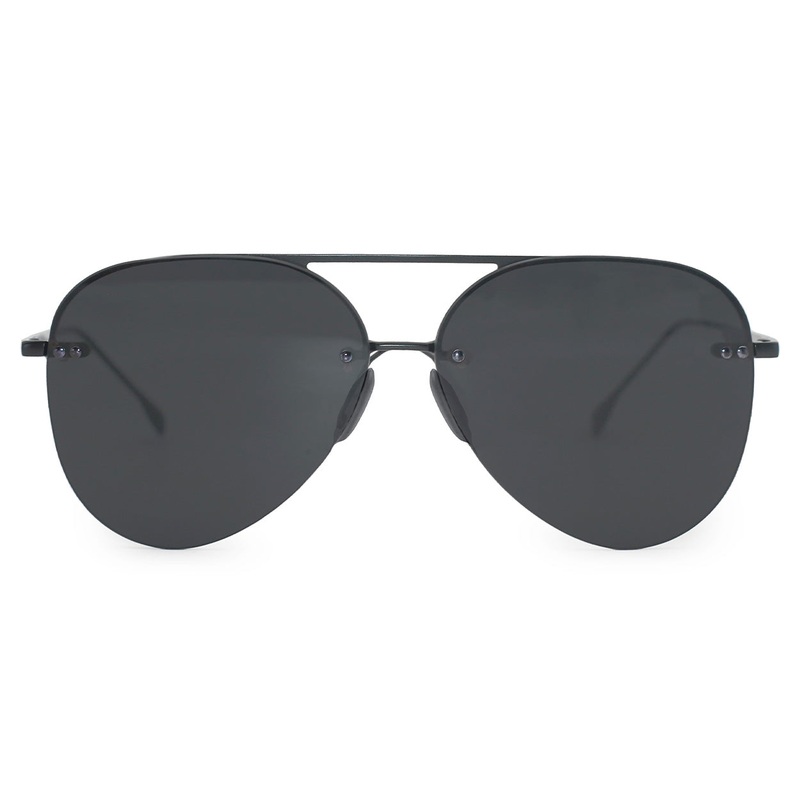 Smaller Megan 2 Jet Black- Tangle Free Aviator Sunglasses