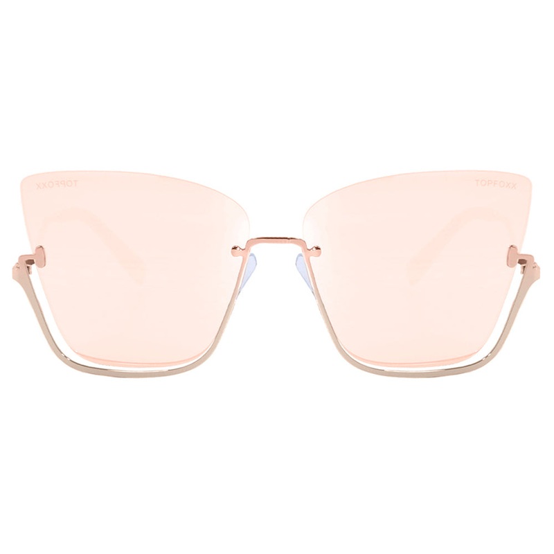 Vixen - Rosegold Frame Rosegold Lens Metal Cateye Sunglasses