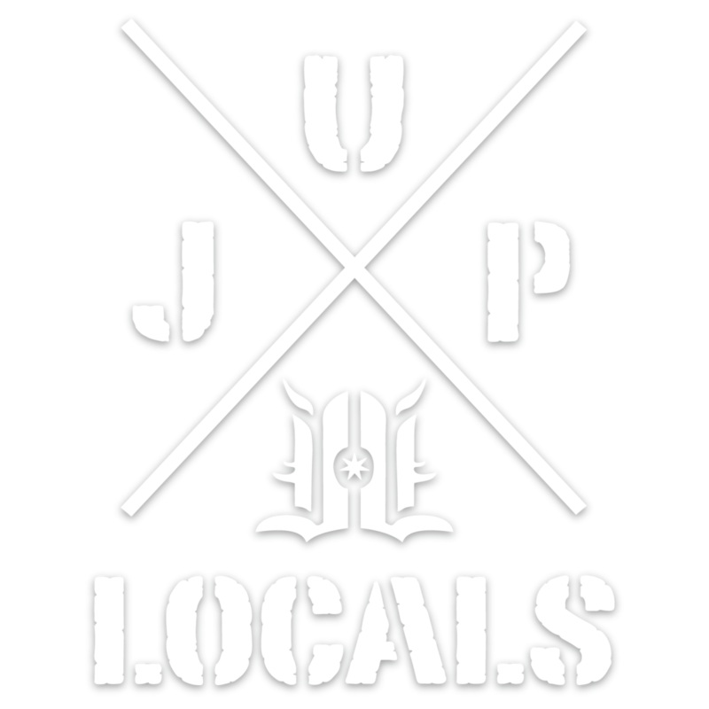 LOCALS JUP STICKER (WHITE) DYE CUT 5"