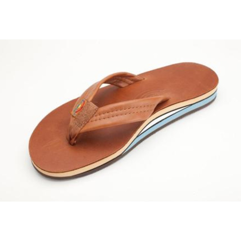 MENS  RAINBOW TAN W/BLUE MIDSOLE CLASSIC LEATHER