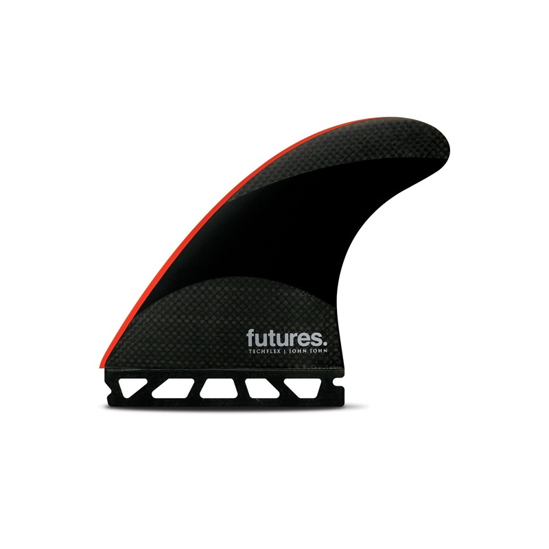FUTURES JJ-2 LARGE TECHFLEX THRUSTER BLACK/BRIGHT RED