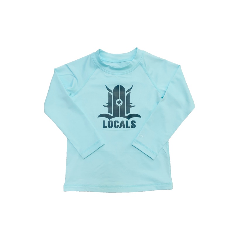 LOCALS TODDLER HYBRID MESHFIT L/S SUN SHIRT UPF 50 HEATHER LIGHT BLUE