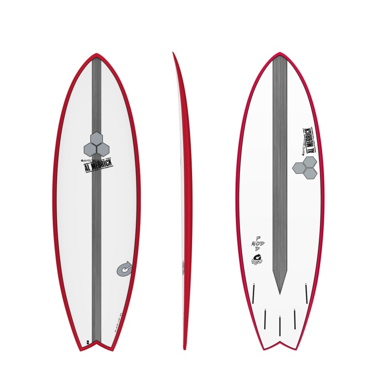 5'10 TORQ/CHANNEL ISLANDS POD MOD (RED RAILS) 20 7/8 x 2 5/8 35.7L FUTURES