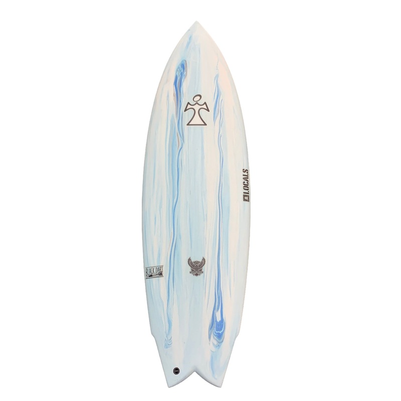 5'9 Inspired Swallow Hawk BlackDart 20 1/2 x 2 5/8 33.5L FUTURES (Blue Swirl)