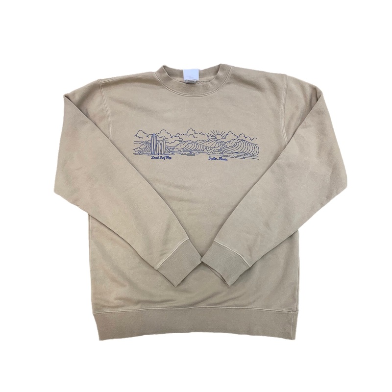 LOCALS BEACH DAYS BAND PIGMENT DYE PULLOVER CREW SAND STONE