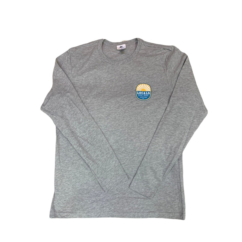 LOCALS GLASSOFF 100% COTTON L/S FITTED TEE HEATHER GREY